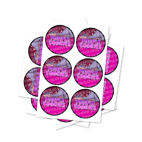 Purple Cookies Circular Stickers - SLAPSTA