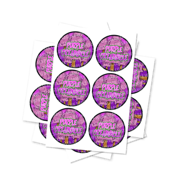 Purple Creamsicle Circular Stickers - SLAPSTA