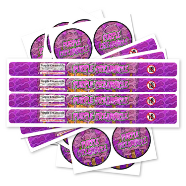 Purple Creamsicle Pre - Labeled 3.5g Self - Seal Tins - 60pcs