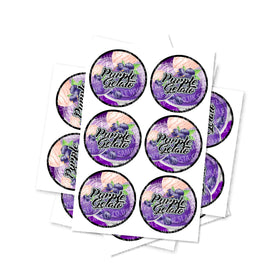 Purple Gelato Circular Stickers