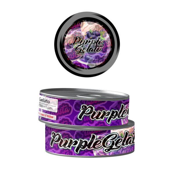 Purple Gelato Pre-Labeled 3.5g Self-Seal Tins - SLAPSTA