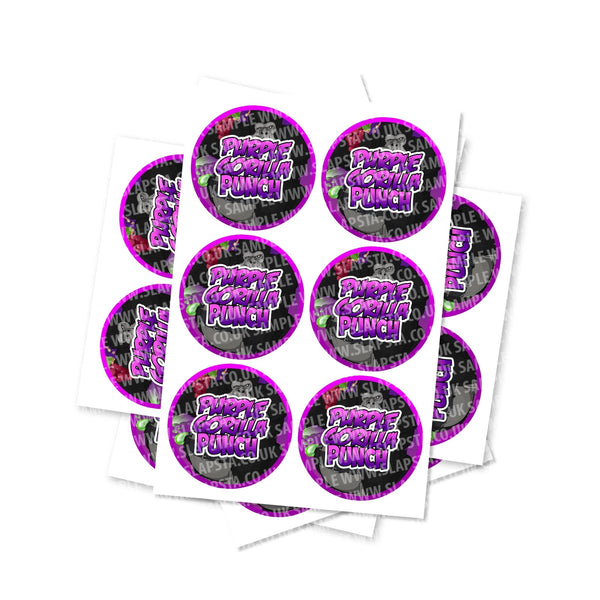 Purple Gorilla Punch Circular Stickers - SLAPSTA
