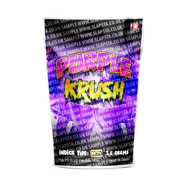 Purple Krush Mylar Pouches Pre-Labeled - SLAPSTA
