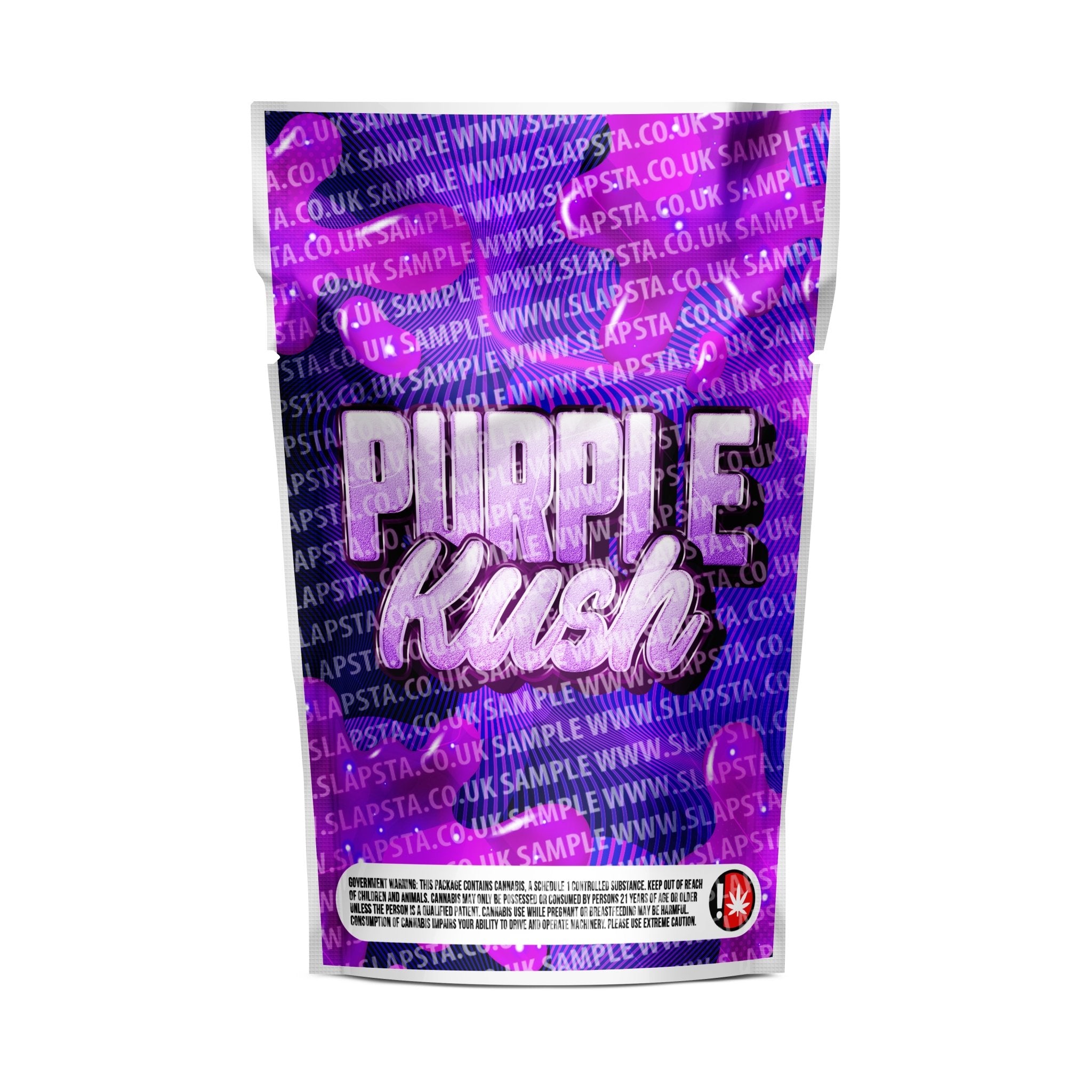 SLAPSTA - Purple Kush Mylar Pouches Pre-Labeled