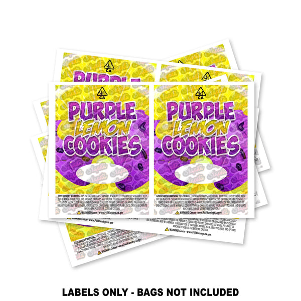 Purple Lemon Cookies 2 Mylar Bag Labels ONLY - SLAPSTA