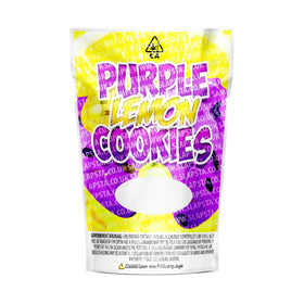 Purple Lemon Cookies Mylar Pouches Pre-Labeled