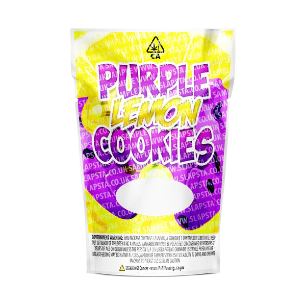 Purple Lemon Cookies Mylar Pouches Pre-Labeled - SLAPSTA