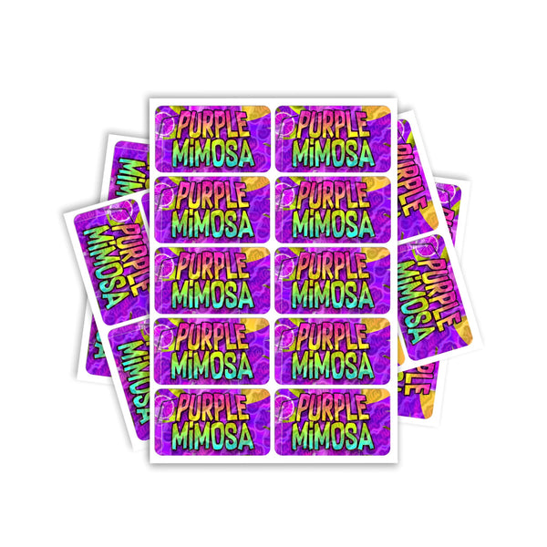 Purple Mimosa Rectangle / Pre-Roll Labels - SLAPSTA