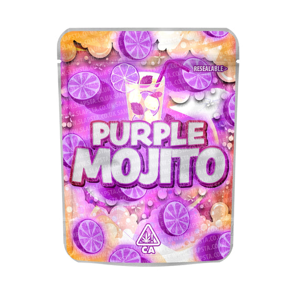 Purple Mojito Mylar Pouches Pre-Labeled - SLAPSTA