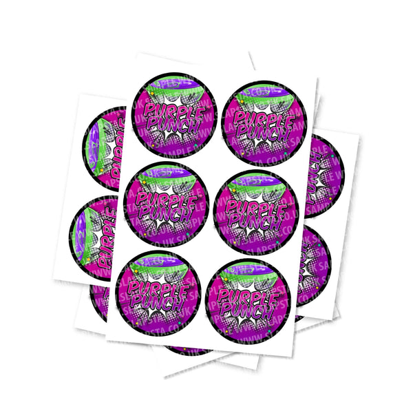 Purple Punch Circular Stickers - SLAPSTA