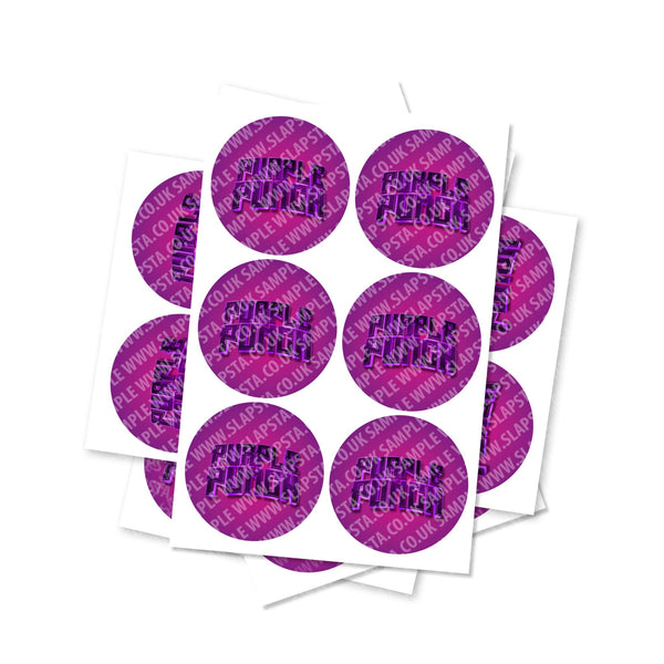 Purple Punch Circular Stickers - SLAPSTA