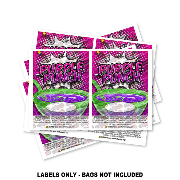 Purple Punch Mylar Bag Labels ONLY - SLAPSTA