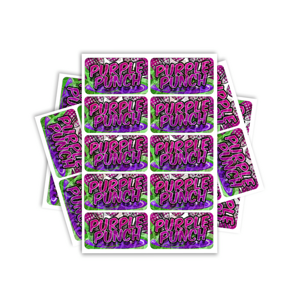 Purple Punch Rectangle / Pre-Roll Labels SLAPSTA