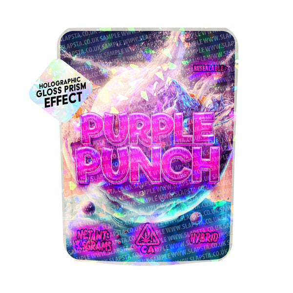 Purple Punch SFX Mylar Pouches Pre-Labeled - SLAPSTA