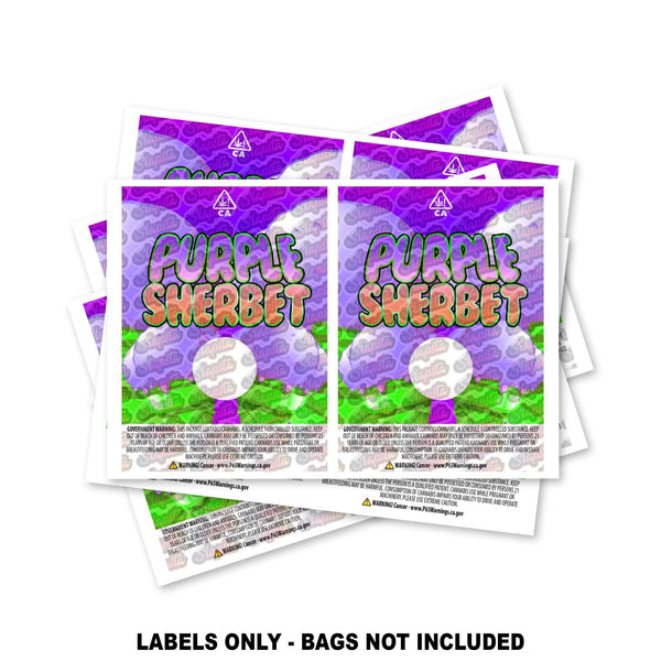Purple Sherbet Mylar Bag Labels ONLY - SLAPSTA