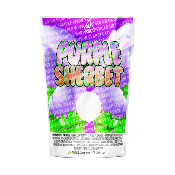 Purple Sherbet Mylar Pouches Pre-Labeled - SLAPSTA