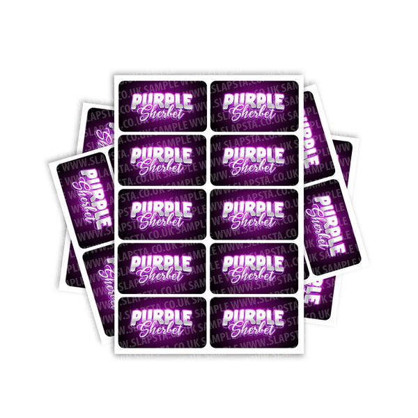 Purple Sherbet Rectangle / Pre-Roll Labels - SLAPSTA