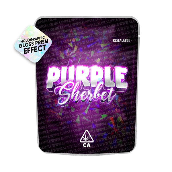 Purple Sherbet SFX Mylar Pouches Pre-Labeled - SLAPSTA