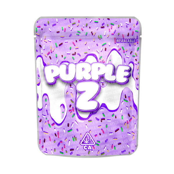 Purple Z Mylar Pouches Pre-Labeled - SLAPSTA