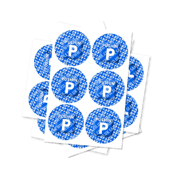Pushin P Circular Stickers - SLAPSTA