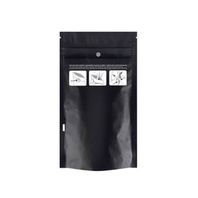 Quarter Ounce (7g) Child Resistant Mylar Bags Black / Clear
