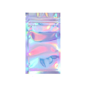 Quarter Ounce (7g) Child Resistant Mylar Bags Holographic / Clear