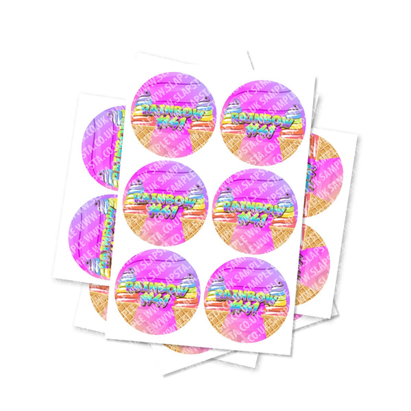 Rainbow 41 Circular Stickers - SLAPSTA