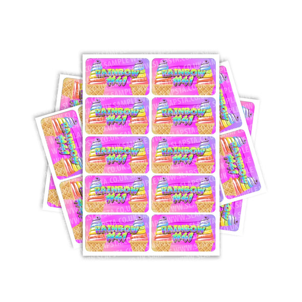 Rainbow 41 Rectangle / Pre-Roll Labels - SLAPSTA