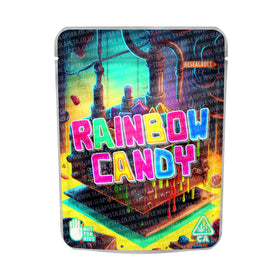 Rainbow Candy Mylar Pouches Pre-Labeled