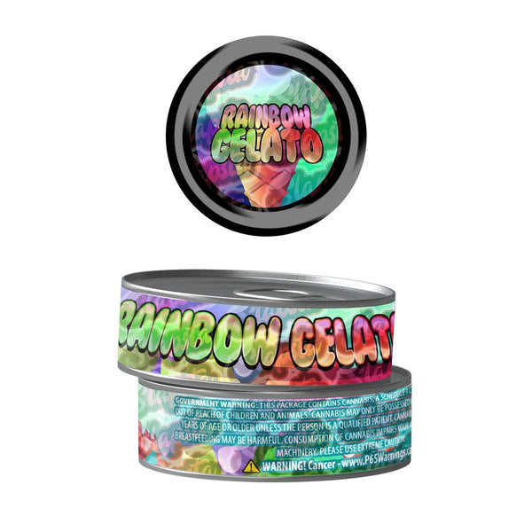 Rainbow Gelato Pre-Labeled 3.5g Self-Seal Tins - SLAPSTA
