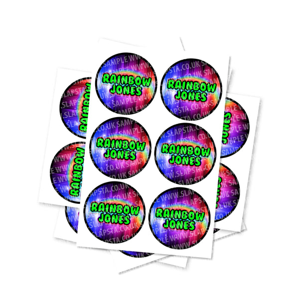 Rainbow Jones Circular Stickers - SLAPSTA