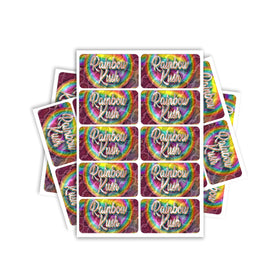 Étiquettes rectangulaires / pré-roulées Rainbow Kush