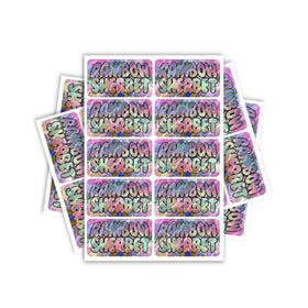 Étiquettes rectangulaires/pré-enroulées Rainbow Sherbet