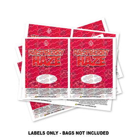 Étiquettes pour sacs Mylar Raspberry Haze UNIQUEMENT