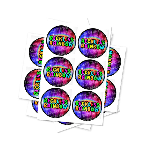 Reckless Rainbow Circular Stickers - SLAPSTA