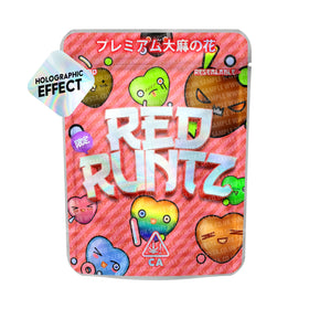 Red Runtz SFX Mylar Pouches Pre-Labeled