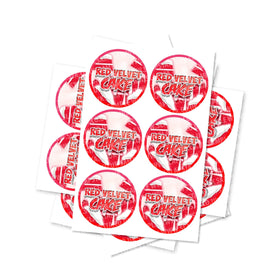 Red Velvet Cake Circular Stickers