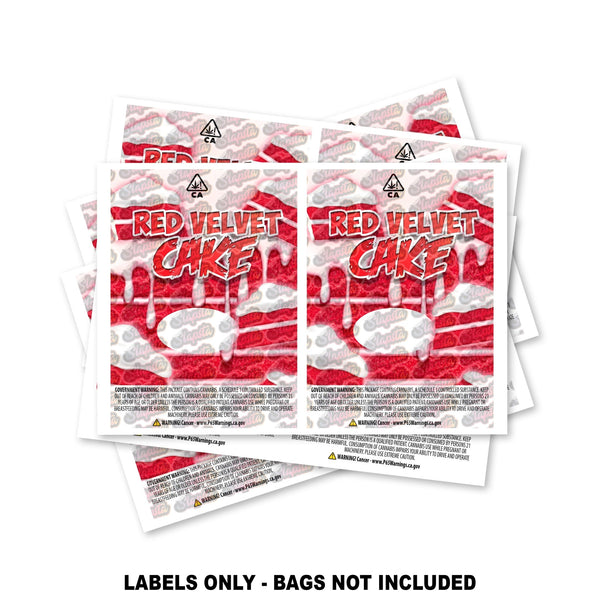 Red Velvet Cake Mylar Bag Labels ONLY - SLAPSTA