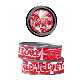 Red Velvet Cake Pre-Labeled 3.5g Self-Seal Tins