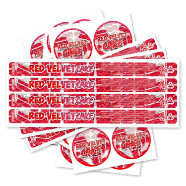 Red Velvet Cake Pre - Labeled 3.5g Self - Seal Tins - 60pcs