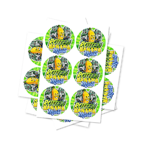 Rotten Banana Mints Circular Stickers - SLAPSTA