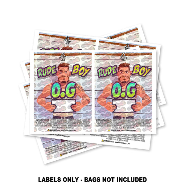 Rude Boy OG Mylar Bag Labels ONLY - SLAPSTA