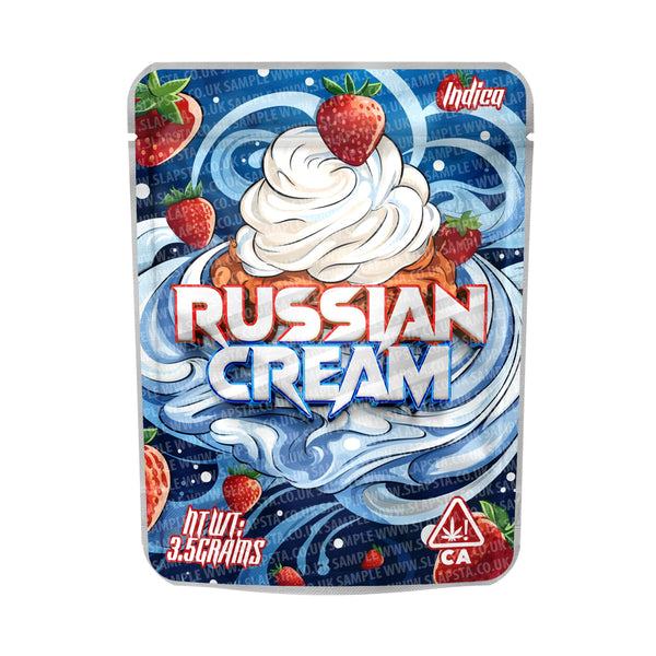 Russian Cream Mylar Pouches Pre-Labeled - SLAPSTA
