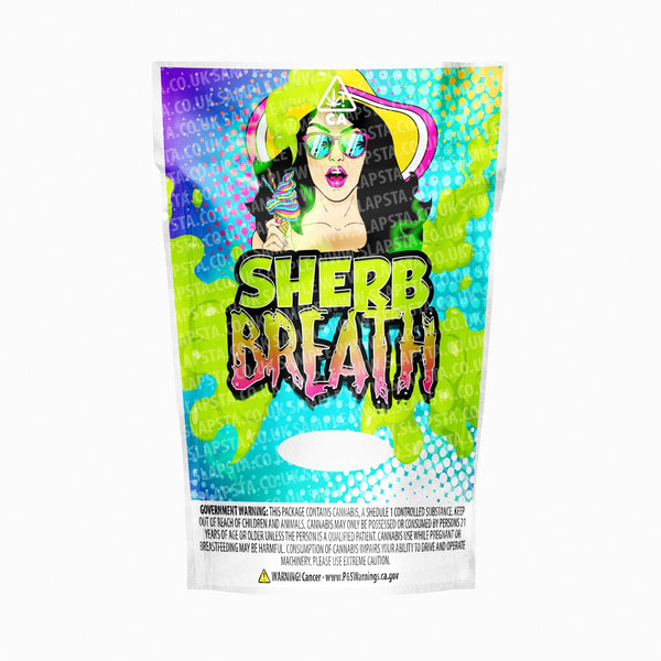 Sherb Breath Mylar Pouches Pre-Labeled - SLAPSTA