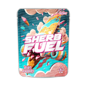Sherb Fuel Mylar Pouches Pre-Labeled