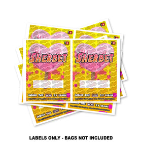 Étiquettes pour sacs Mylar Sherbet UNIQUEMENT