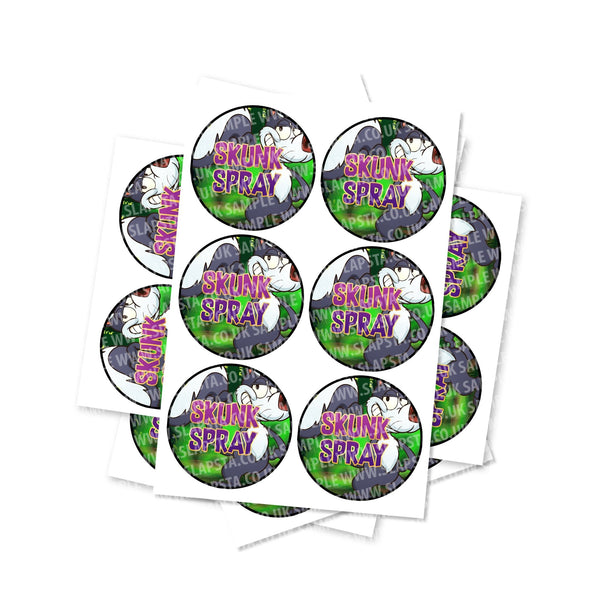 Skunk Spray Circular Stickers - SLAPSTA