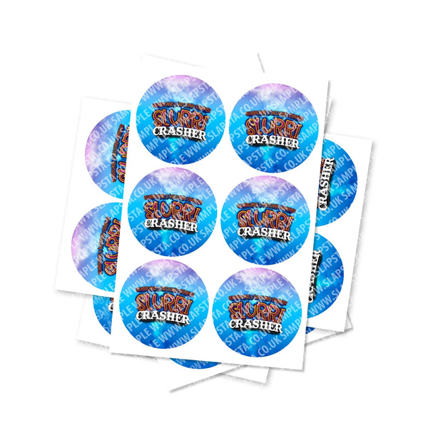 Slurri Crasher Circular Stickers - SLAPSTA