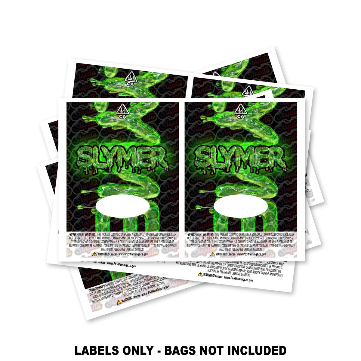 SLAPSTA Slymer Mylar Bag Labels ONLY