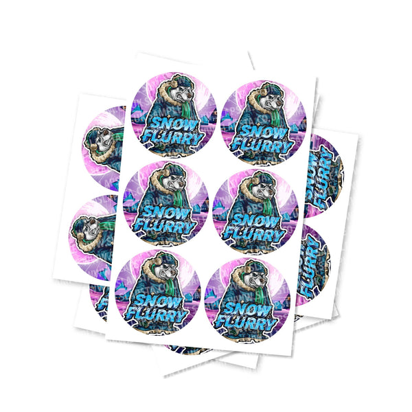 Snow Flurry Circular Stickers - SLAPSTA